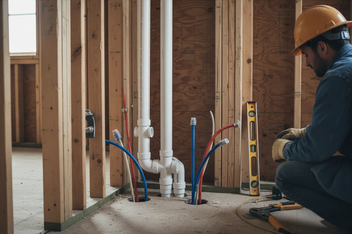 Drain and supply rough-in during Garbage Disposal Repair in Hamden